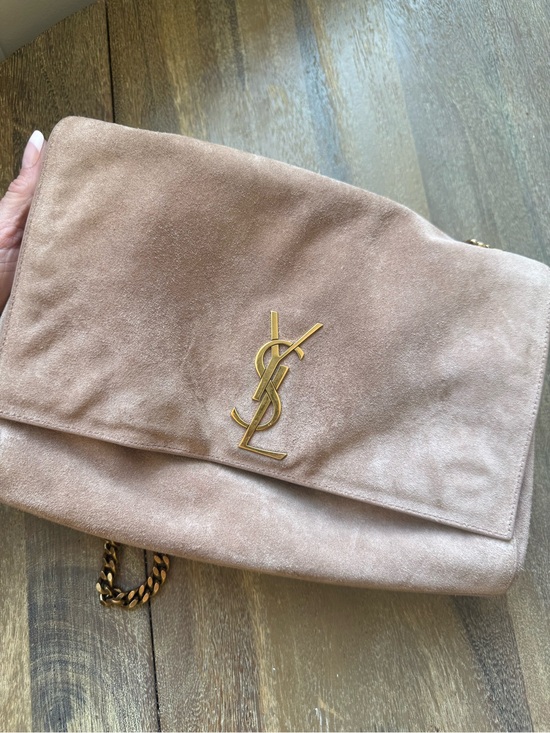Saint Laurent Handbags - Authentic Saint Laurent Medium Kate Reversible Suede Leather Shoulder Bag Blush